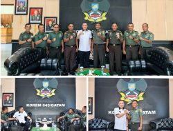 Kolaborasi Membangun Negeri, Bupati Pesawaran Silaturahmi Ke Makorem 043/Gatam  